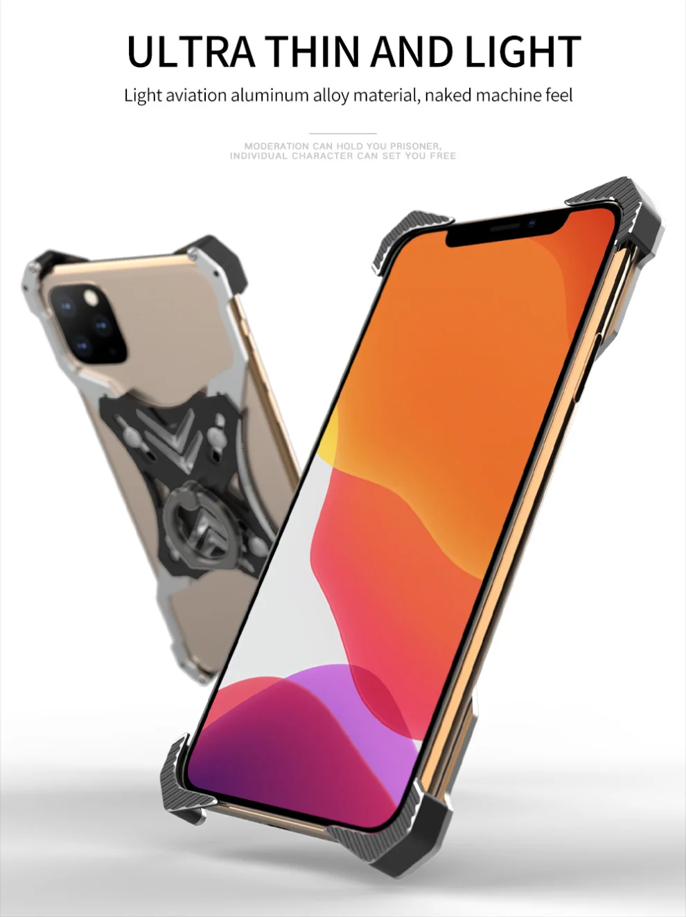 Алюминиевый металлический бампер чехол для iPhone 11 Pro XS MAX X XR жесткое крепление в виде кольца на палец Kickstand чехол для iPhone 11 Pro Max бампер