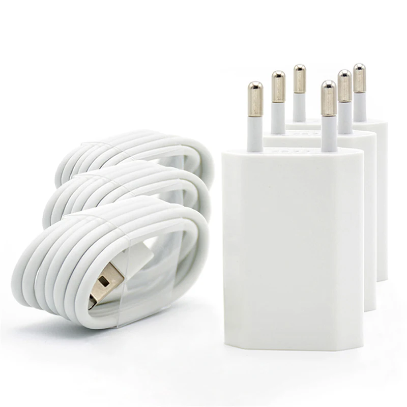 

3 компл./лот Сетевое зарядное устройство USB с вилкой переменного тока для контактного USB-кабеля для зарядки + дорожный адаптер зарядного устр...