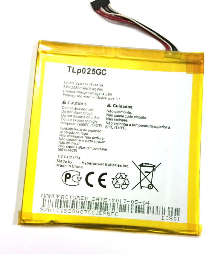 Новый высококачественный аккумулятор TLP025GC 2580 мАч для сотового телефона Alcatel One