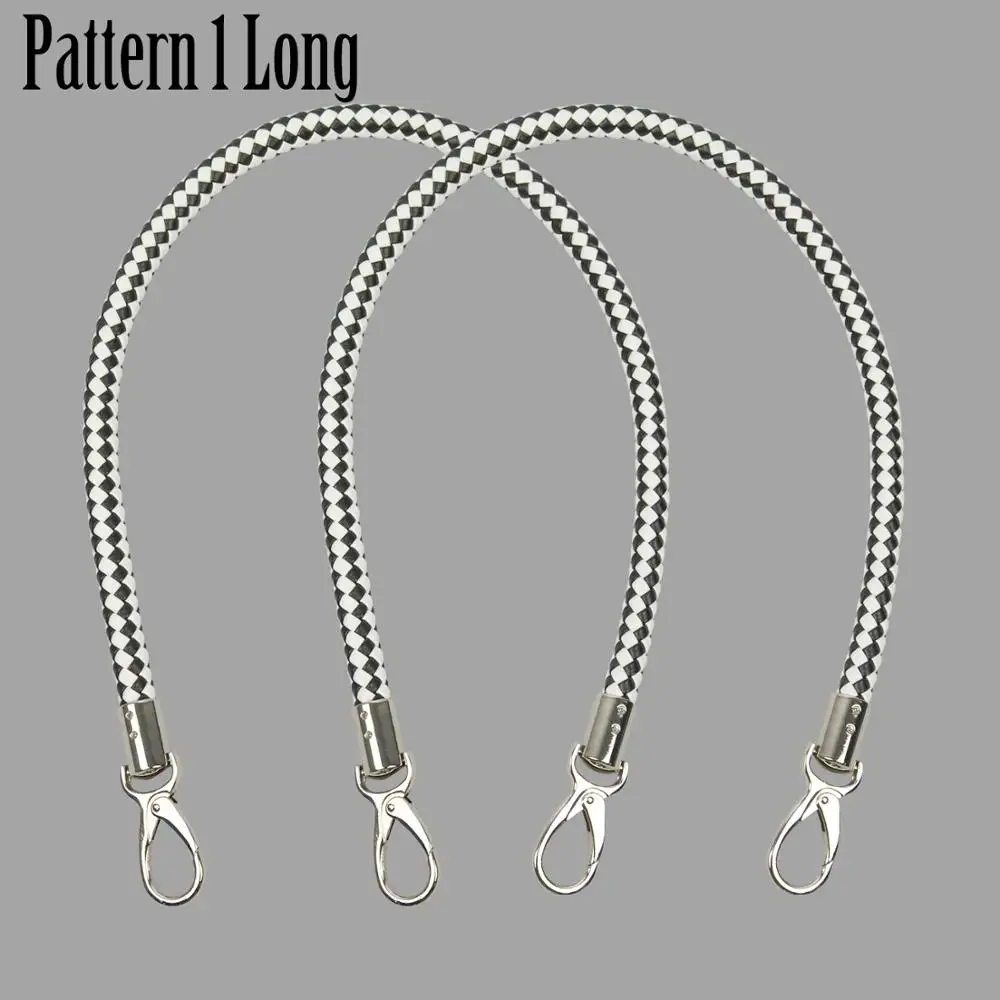 pattern 1 long Новинка, huntfun, 1 пара длинных коротких ремней для мини-Сумки С О-образным карманом, женская сумка с ручками, кожаные ручки для OBag, корзина с Луной - Цвет: pattern 1 long