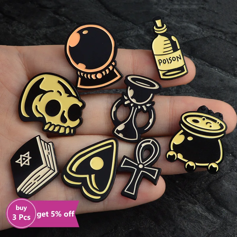 Волшебная ретро-книга ведьма крафт любовь череп колдрон ядовитый песочные часы