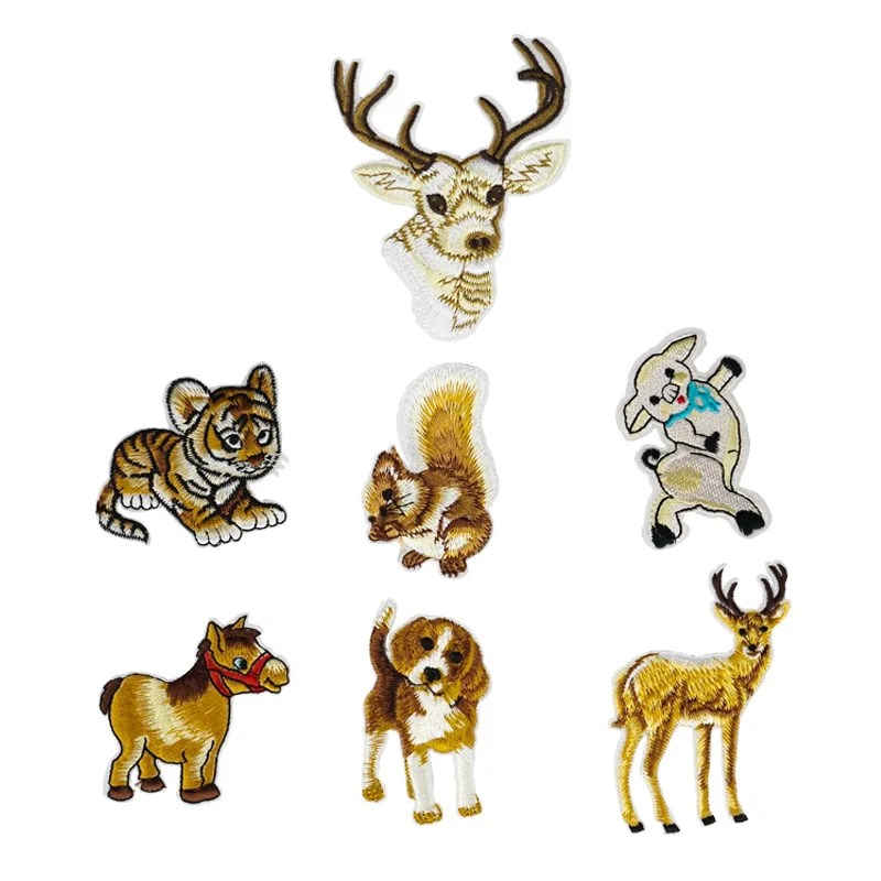 

50pcs/lot Luxury Self-adhesive Embroidery Patches Animal Squirrel Pig Backpack Clothing Decoration Accessories Diy Applique