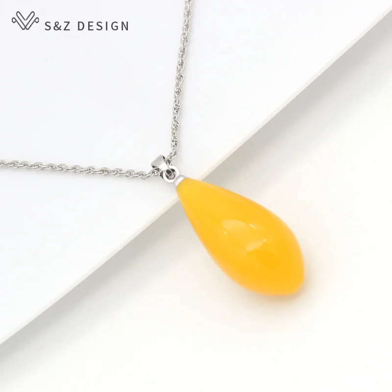 Набор ювелирных изделий S &amp Z для женщин висячие серьги в форме капли воды с