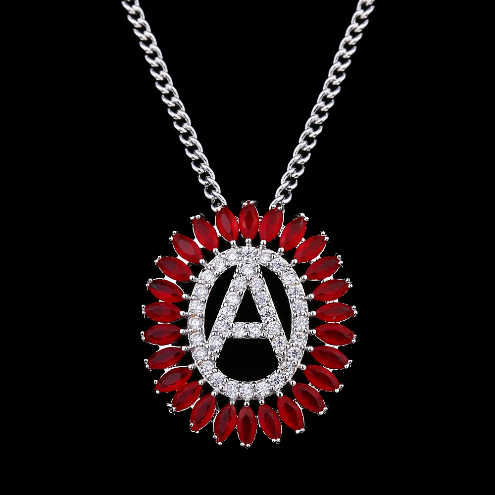 Bettyue модные ювелирные изделия круглой формы AAA CZ Буквы A ожерелье многоцветный