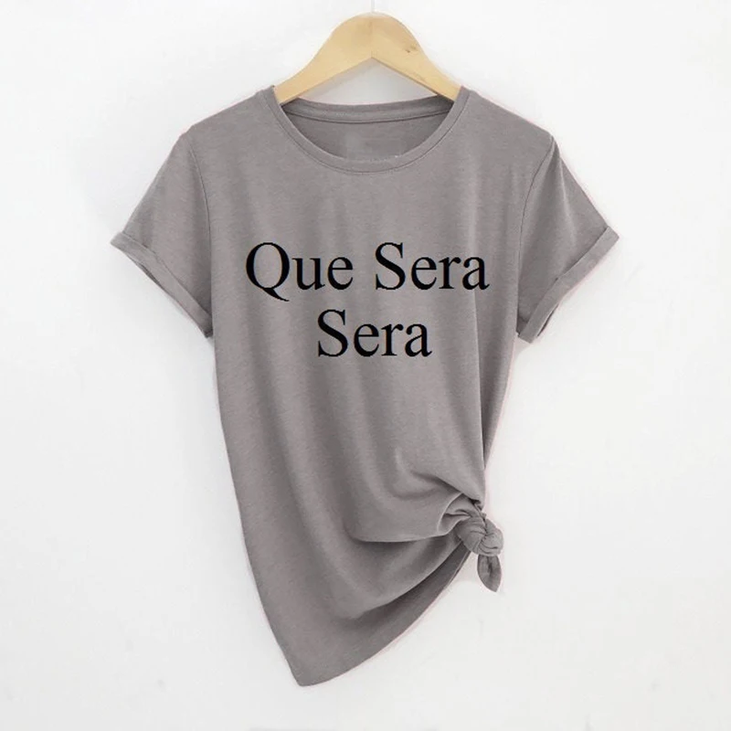 Женская одежда 2019 уличная в стиле Харадзюку Готическая футболка Que Sera винтажная