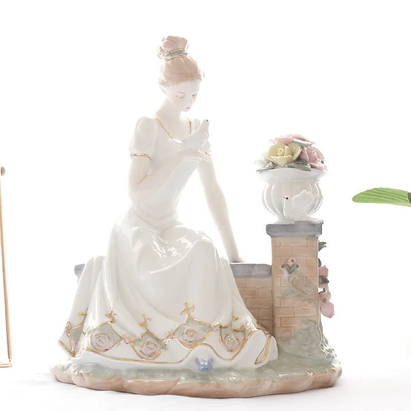 

Керамическая Женская Художественная Скульптура, домашний декор, фарфоровая Женская фигурка, статуэтка персонажа, ремесленное украшение, у...