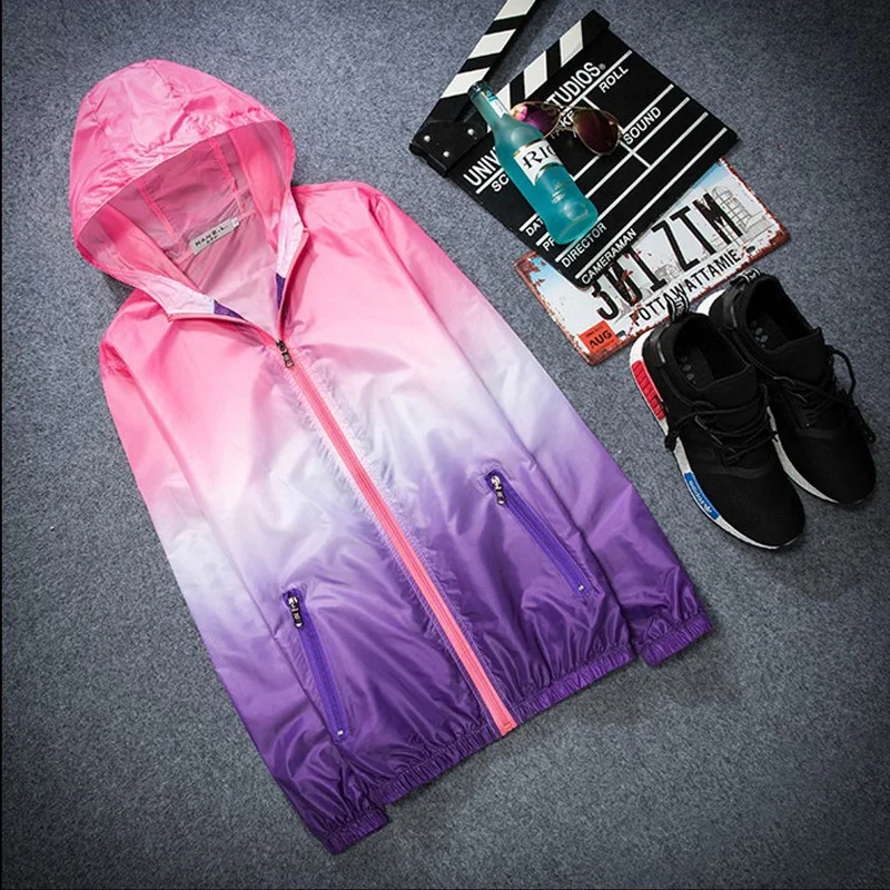 

Windbreaker for women and couples Sunscreen coat Light and breathable Summer outdoor jogging oversize fitness coat Beach wear Lo