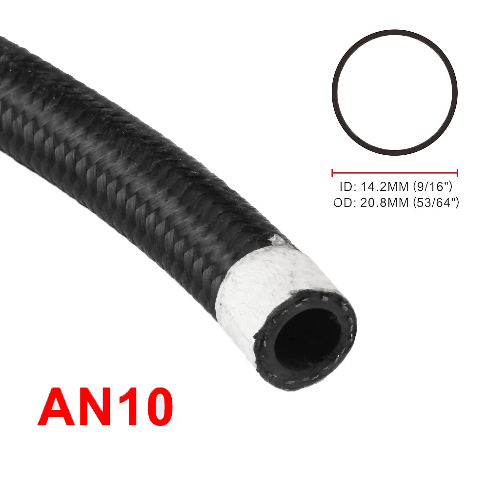 AN10 нейлоновый Плетеный Топливный шланг 1 м 500PSI резиновая рассчитанная на высокое