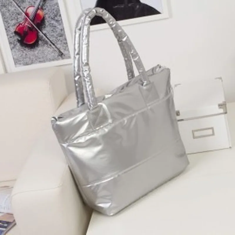 

Luxury Ladies Handbags 2021 New High-quality Fashion Solid Color Nylon One-shoulder Down Bag, Winter Warmth Crossbody Space Bag