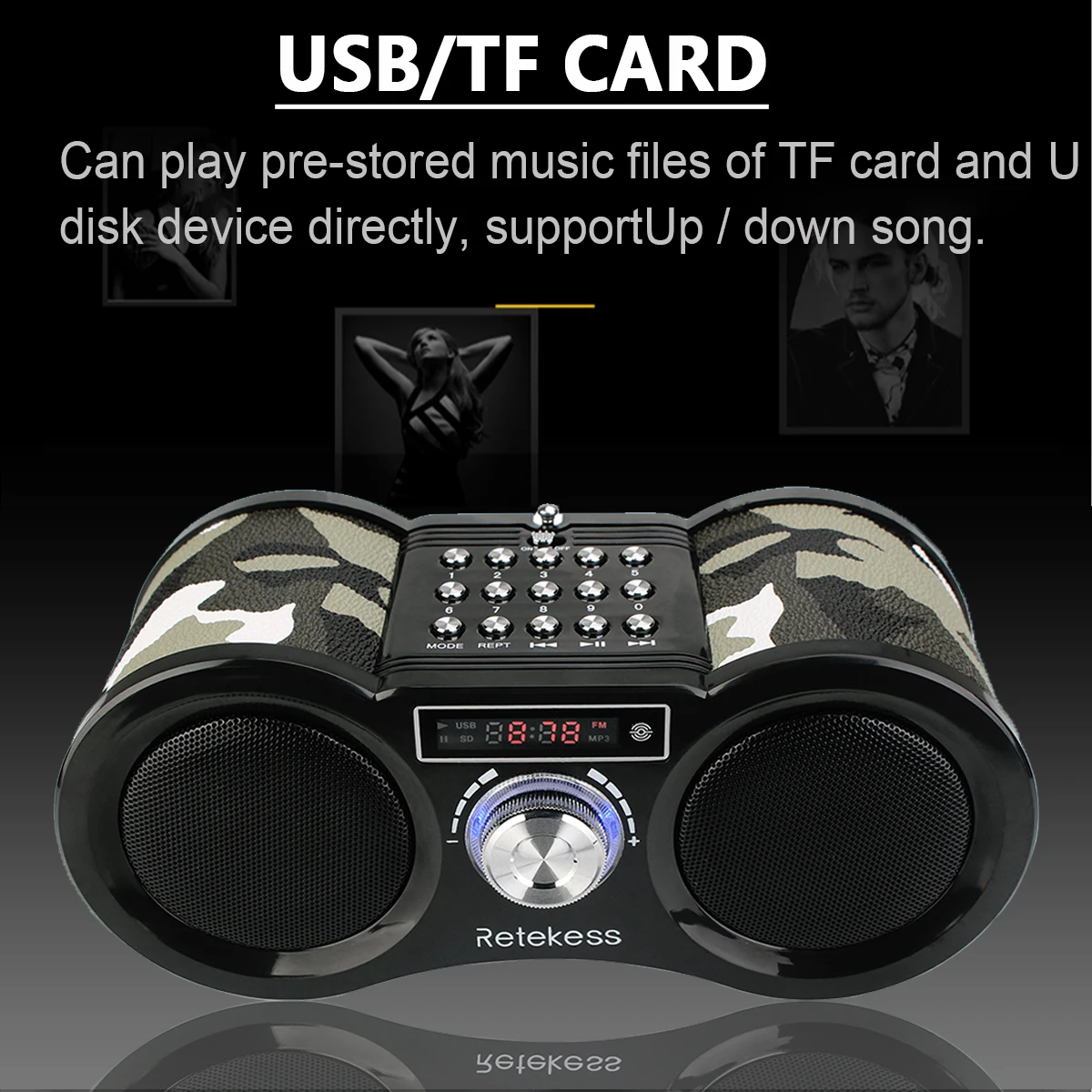 Радиоприемник RETEKESS V113 FM-радио портативный транзистор с поддержкой Mp3 музыкальный