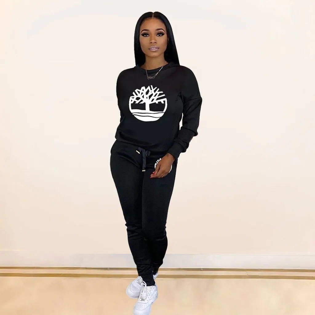 Новинка 2020 модный спортивный костюм для женщин и девушек с принтом свитер
