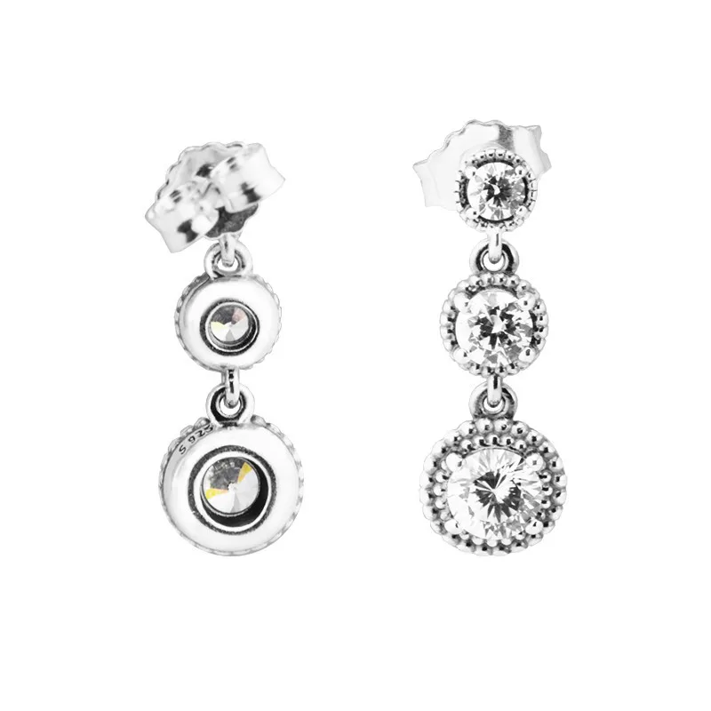 

Eternal Elegance Clear CZ Drop Earrings Paved Zircon 100% 925 Sterling Silver Earrings for Women Jewelry Long Dangle Earrings