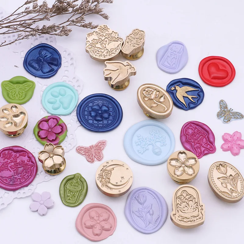 

Tulip 3D Embossed Wax Stamp Special-shaped Lacquer Stamps Stupid Bear Pattern Envelope Decoration DIY Hand Account Wax Seal