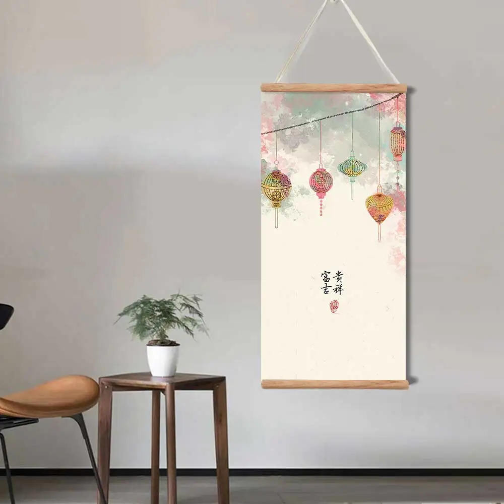 Настенное украшение в китайском стиле с изображением рыбок и планшетов постер на