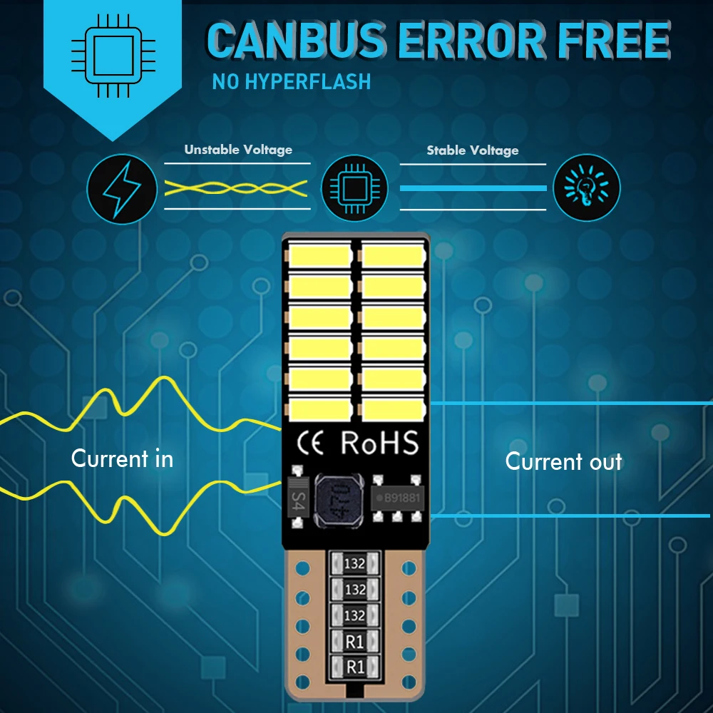 10x T10 W5W Canbus светодиодный 194 светодиодсветодиодный Автомобильная купольная лампа