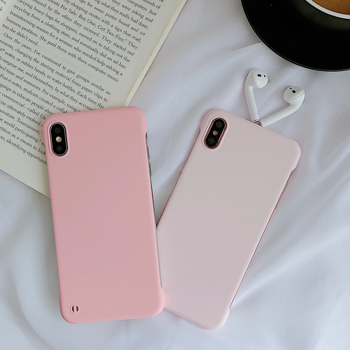 Frameless New Fashion Business Plain Case For iphone 6 6S 7 8 Plus X XR XS Max Lovely Cover Ip 6plus 7plus 8plus XsMax Hard | Мобильные