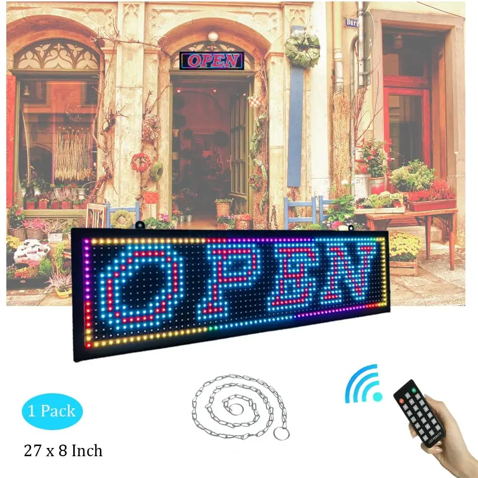 Вывеска для открытия с пультом дистанционного управления on/0ff 21x6 дюймов