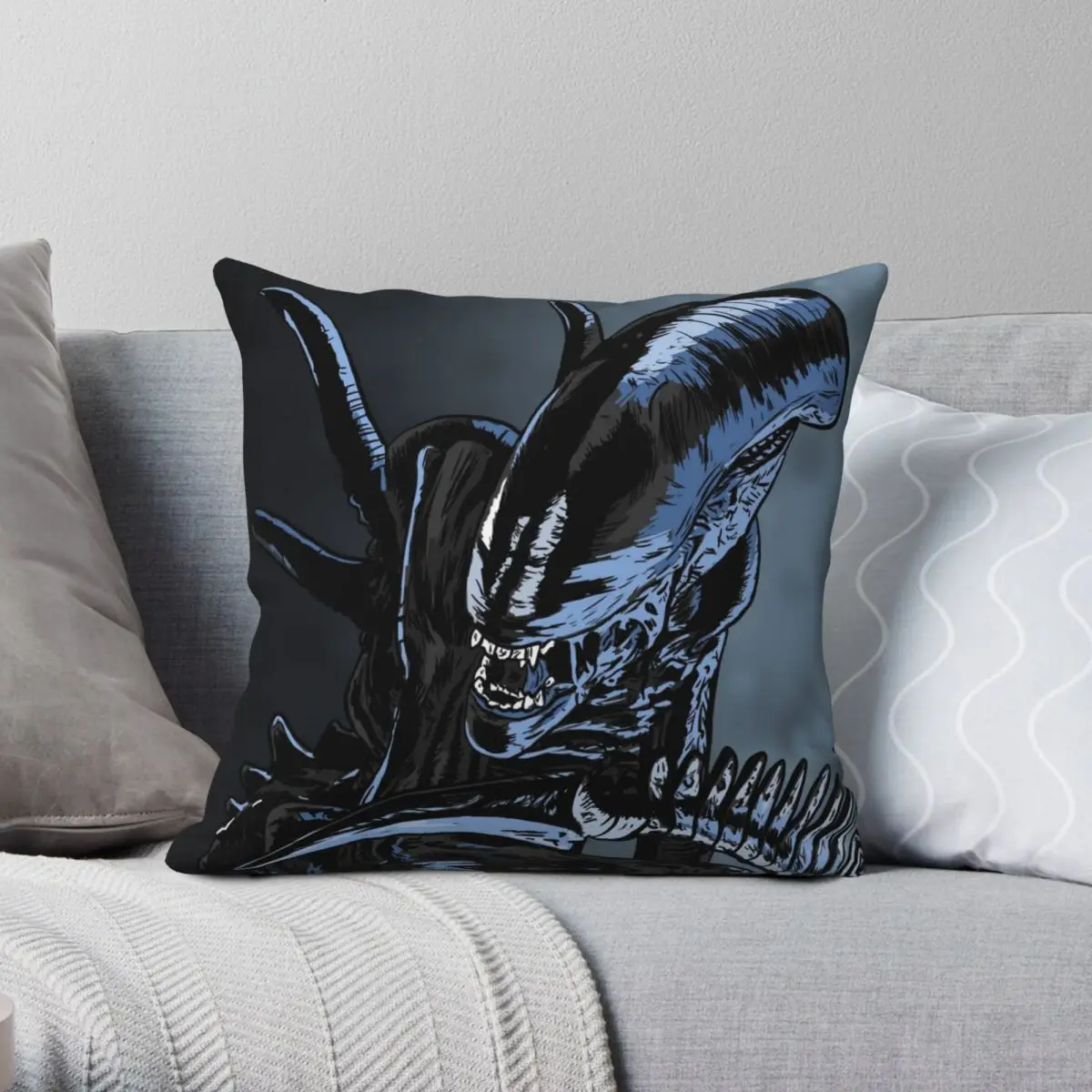 

Квадратная наволочка Xenomorph из полиэстера и льна