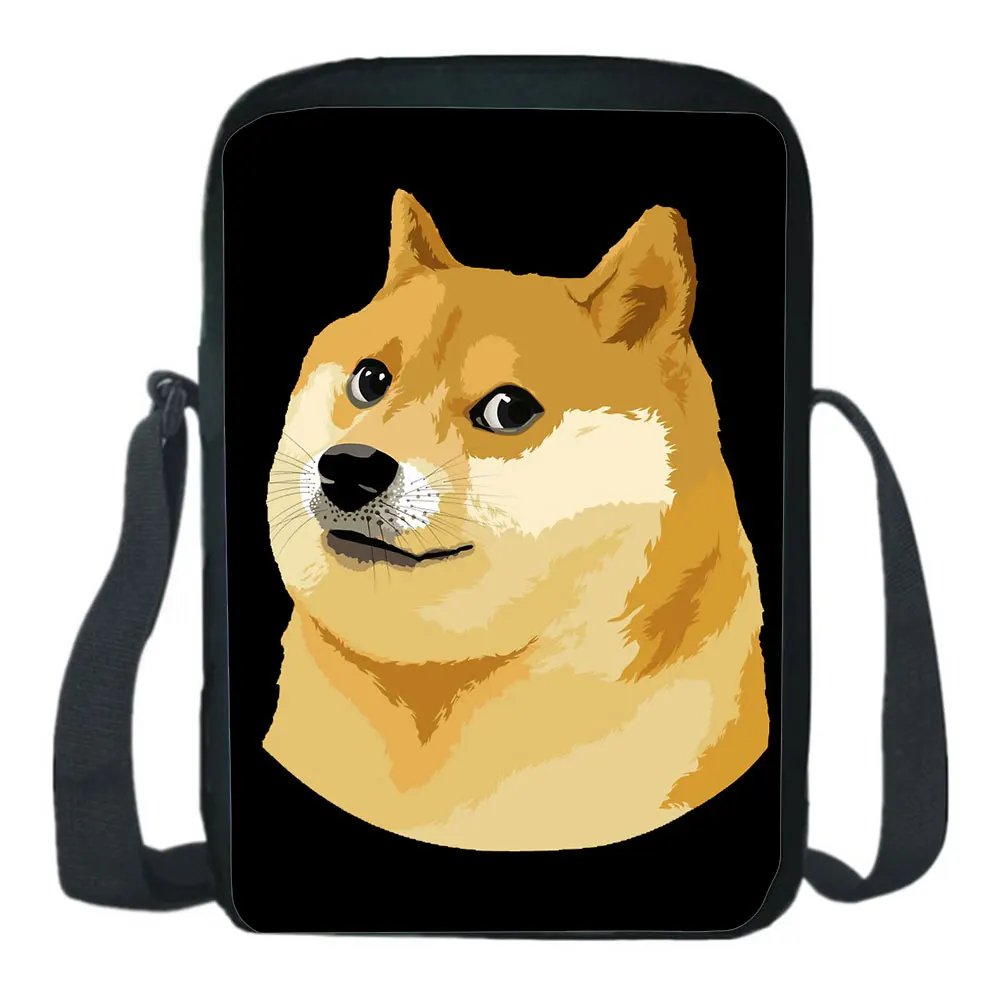 Маленькая школьная сумка Dogecoin, сумка для телефона, сумка на плечо для мальчиков и девочек, Повседневная сумка через плечо, диагональный мале...