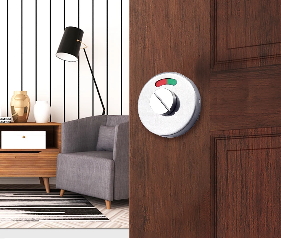 Bathroom Hardware Fittings Toilet Cubicles Indicator WC Door Lock Thumb Turn Knob Stainless Steel