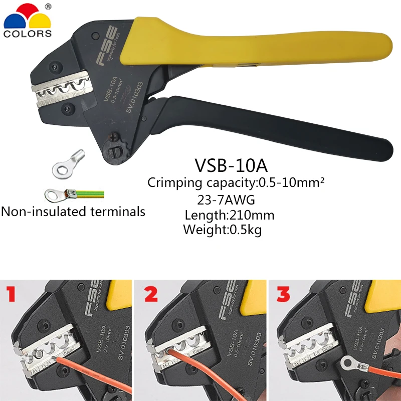 

High-quality Crimping Pliers VSB-10A 7 Jaws Kit High Precision Terminal Crimp Self-adjusting Tools Terminal Crimping