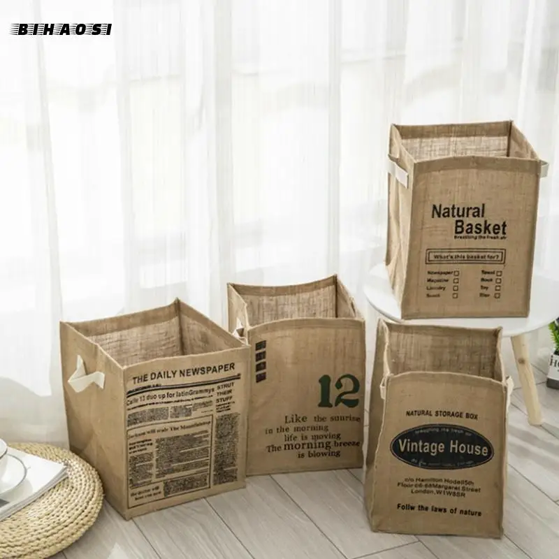 Складной из хлопка и льна ящик для хранения корзина белья грязной одежды всякой