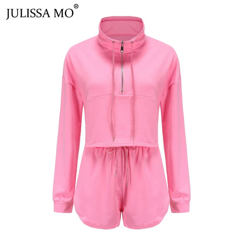 Женский спортивный костюм JULISSA MO из двух предметов розовый топ с капюшоном и