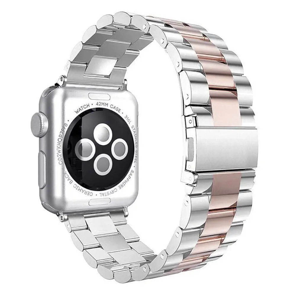 Нержавеющая сталь ремешок для наручных часов Apple Watch 5 4 40 мм 44 мм длина браслета металлические звенья браслет для наручных часов IWatch 1/2/3 ремешок 42 мм, 38 мм, аксессуары для наручных часов