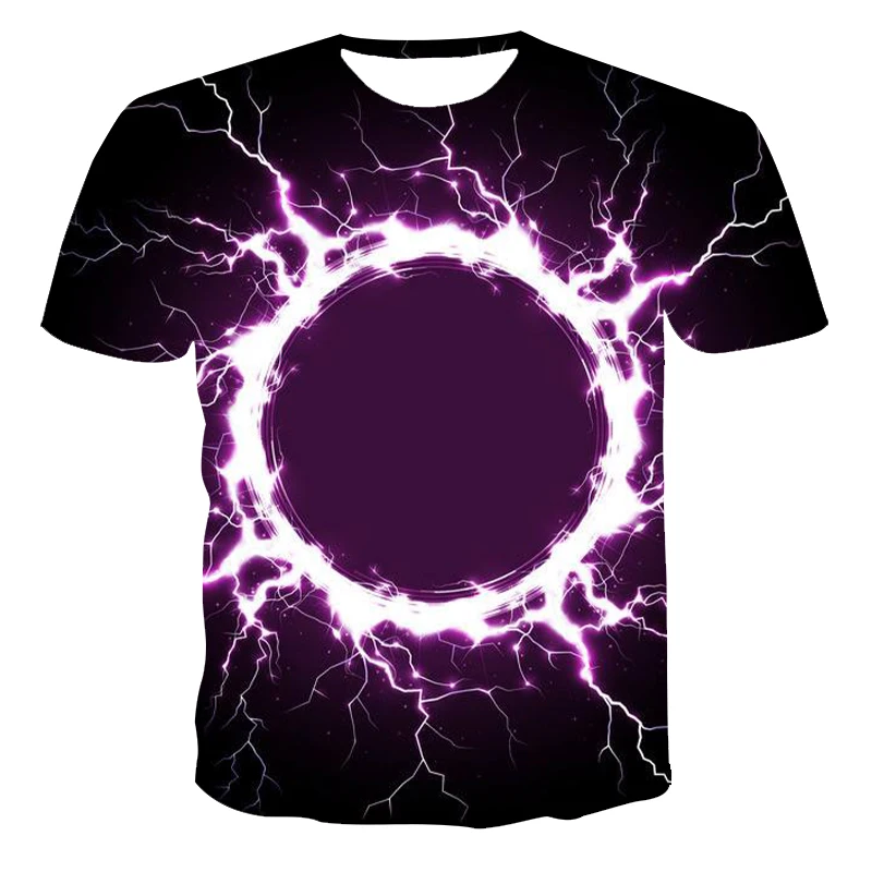

2021 New Lightning Series Printed 3d Polyester Men's Casual Sports Loose And Comfortable Anime Short Sleeve T-Shirt