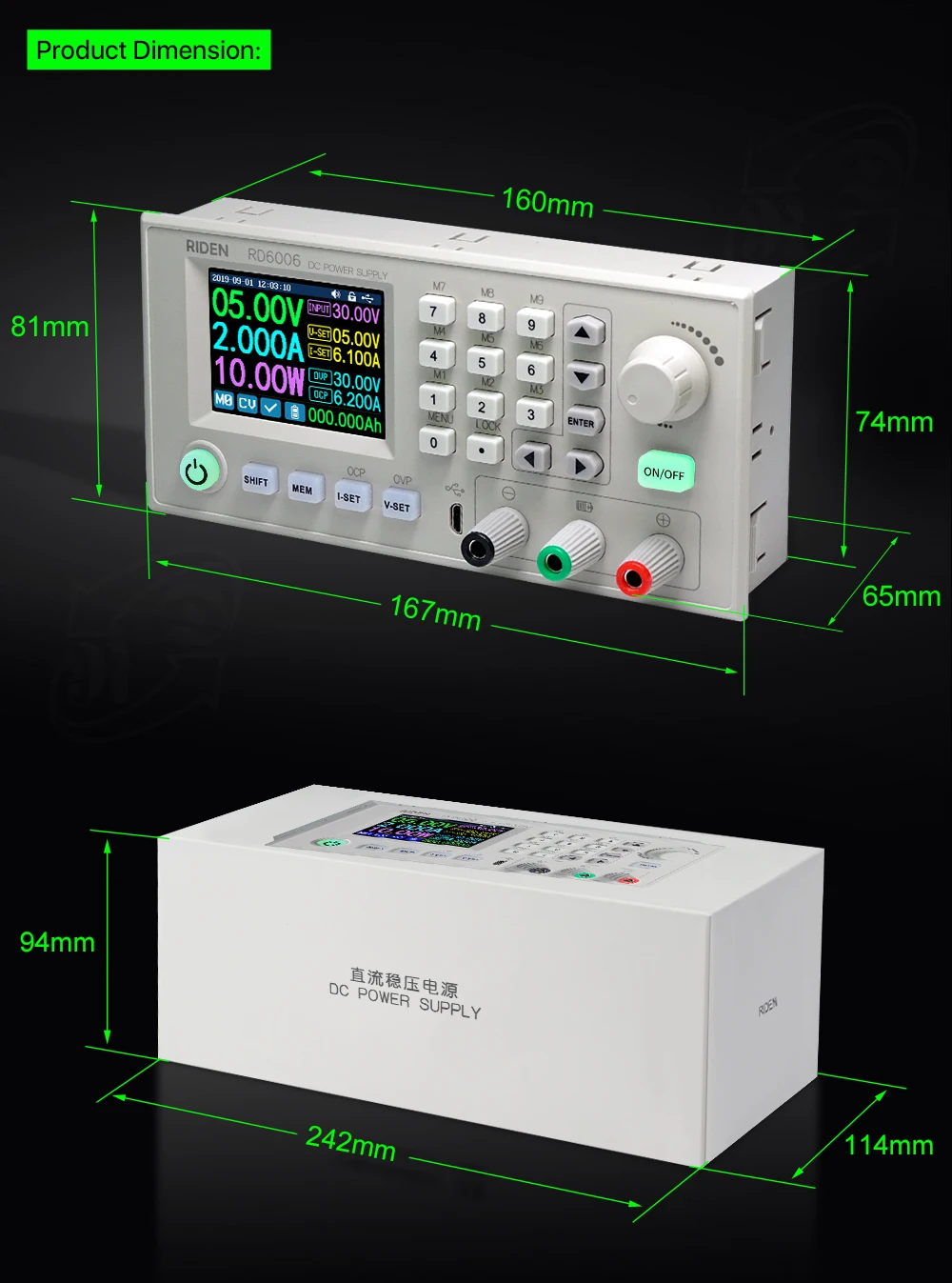 RD S06A RD6006 RD6006W USB Wi-Fi, DC-DC Напряжение текущий понижающий Питание понижающий Напряжение конвертер Вольтметр 60V 6A