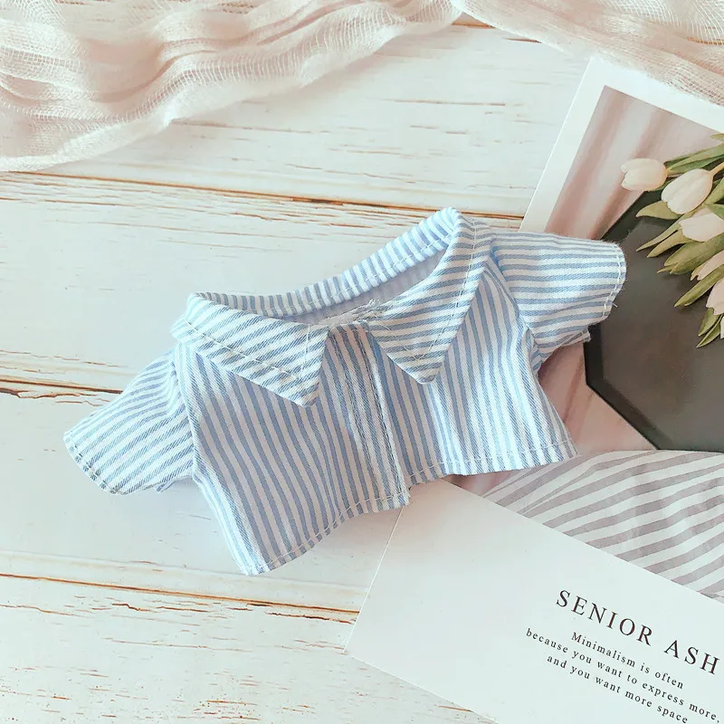 

20CM Star Doll's Gentleman's Suit Striped Shirt Waistcoat Vest Doll's Clothes Accessories Plush Toy(without Doll)