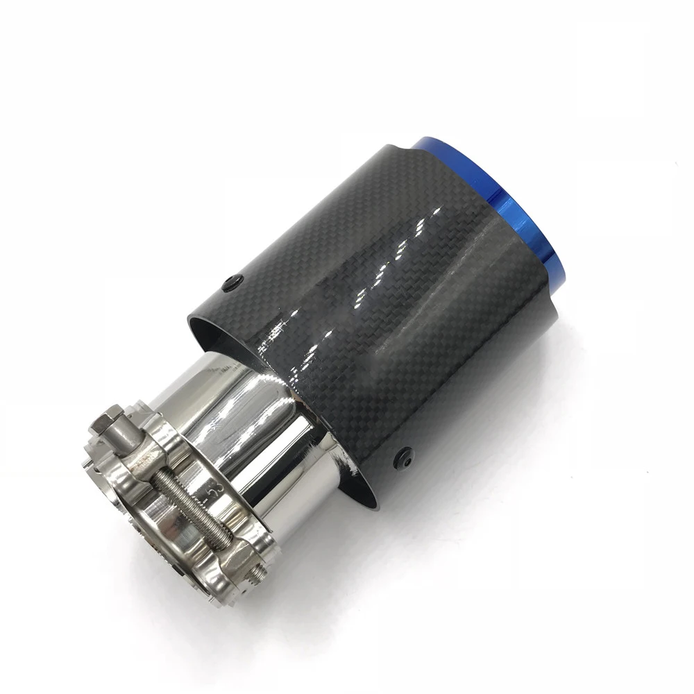 Цельный одиночный глянцевый задний глушитель из углеродного волокна труба с