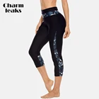 Женские брюки для плавания Charmleaks, леггинсы капри с высокой талией и цветочным принтом