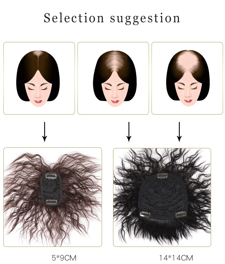 

Natural Black Brown Human Hair Toupee Topper With Bangs Clip In Hair Extensions Hairpieces Heat Human Hair Women Non-remy Hair