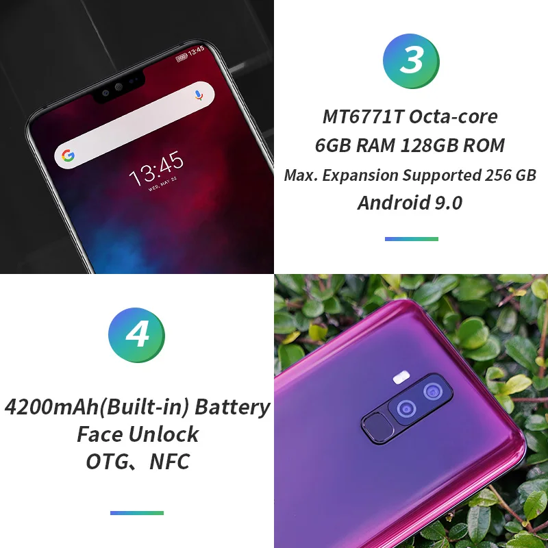 Ulefone T2 смартфон с 6 7 дюймовым дисплеем процессором Helio P70 ОЗУ ГБ ПЗУ 128 4200