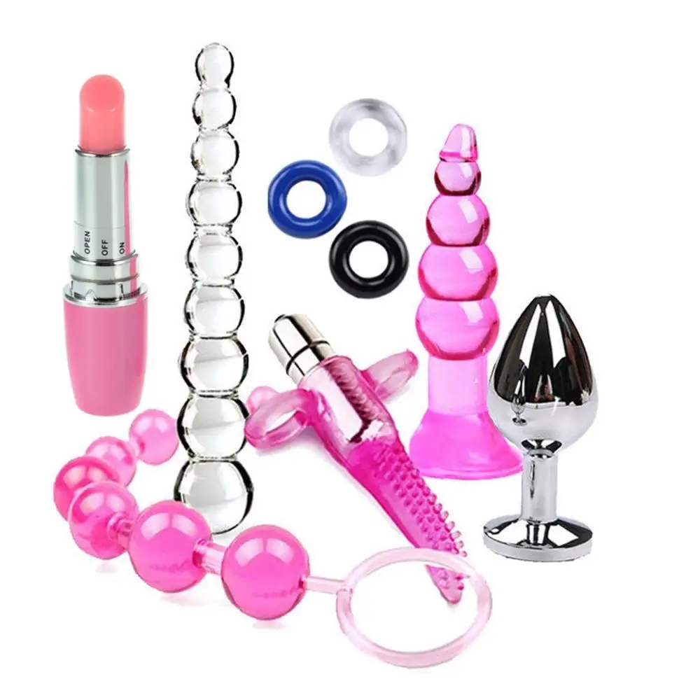 9 шт. синяя пуля вибратор фаллоимитатор Анальная пробка шарик массажеры секс