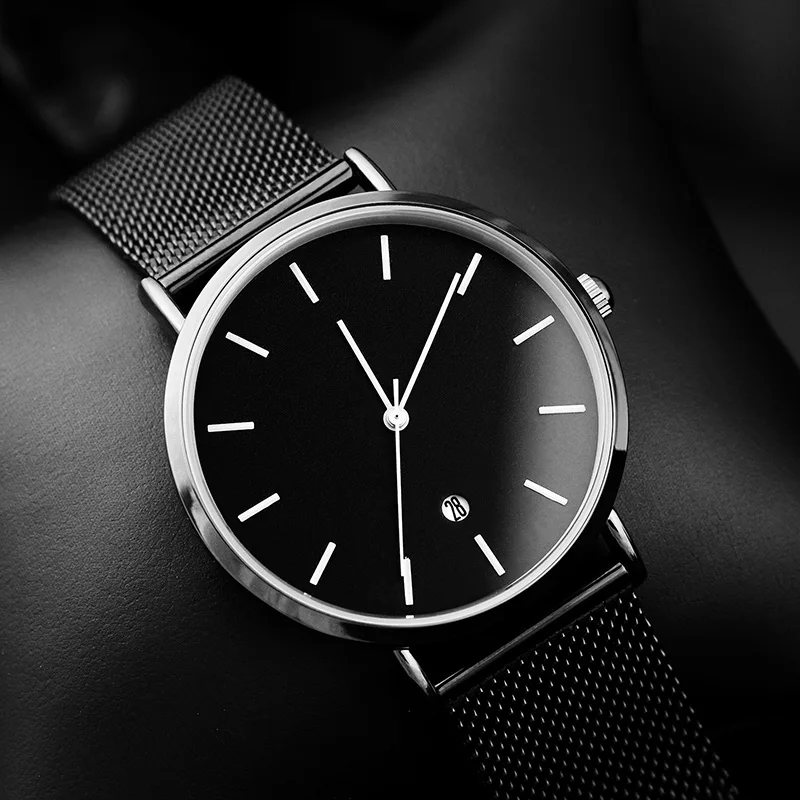 Фото Часы наручные Enmex В креативном стиле черные часы с календарем повседневные