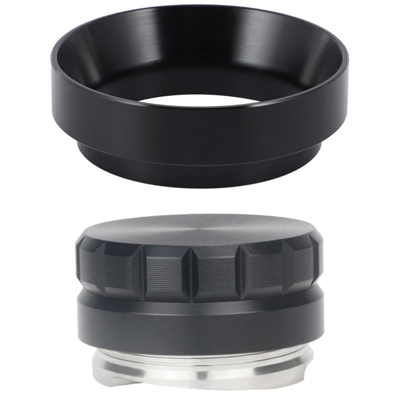 

58MM Stainless Steel Intelligent Dosing Ring & 58mm Coffee Distributor,Espresso Distribution Tool/Leveler Black