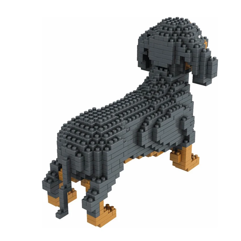 Конструктор Star 6618-2 такса черная собака животное 3D модель DIY Алмазный