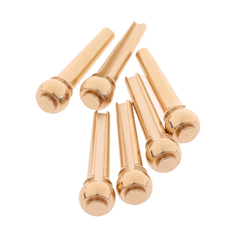 

6pcs Metal Acoustic Guitar Bridge Pins Guitar Strings Fixed Cone String Pins String Nails Copper