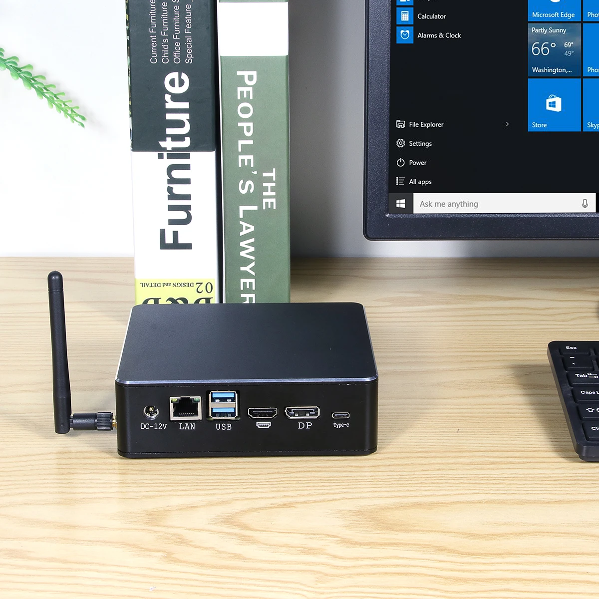 BEBEPC HTPC мини ПК 4 ядра Intel Core i7 8265U вентилятор Windows 10 Wi Fi HD DP @ 60 Гц 2 * DDR4 Оперативная