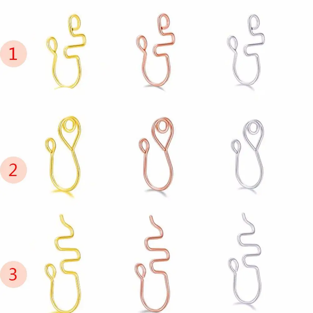 

1PCS Stainless Steel Spiral Fake Nose Ring Cuff Non Piercing Nose Ring Clip On Fake Nose Piercing Jewelry Ear Cuff Earring Women