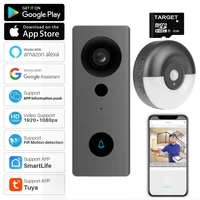 tuya smart life wireless doorbell camera wifi 1080p video eye intercom for home security alarm peephole waterproof door bell