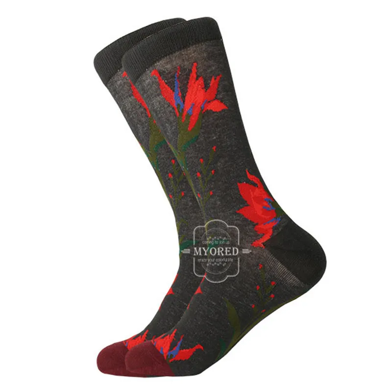 1351C MYORED/1 пара, дропшиппинг, женские носки, подарок на Рождество, короткие носки, красочные цветочные узоры, harajuku, креативные забавные подарочные носки - Цвет: 1351C