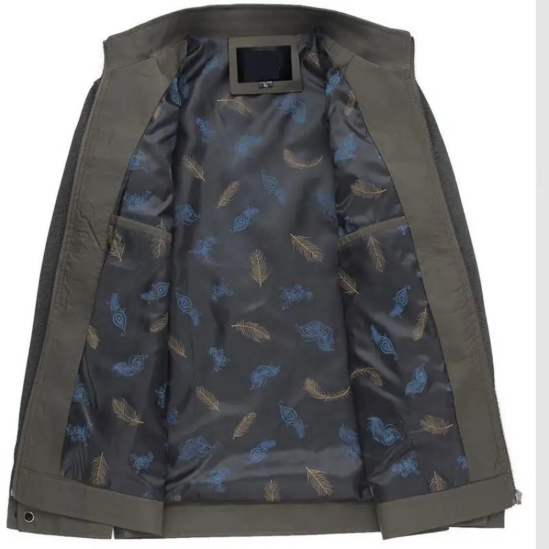 Мужская повседневная куртка среднего возраста черная тонкая из хлопка верхняя