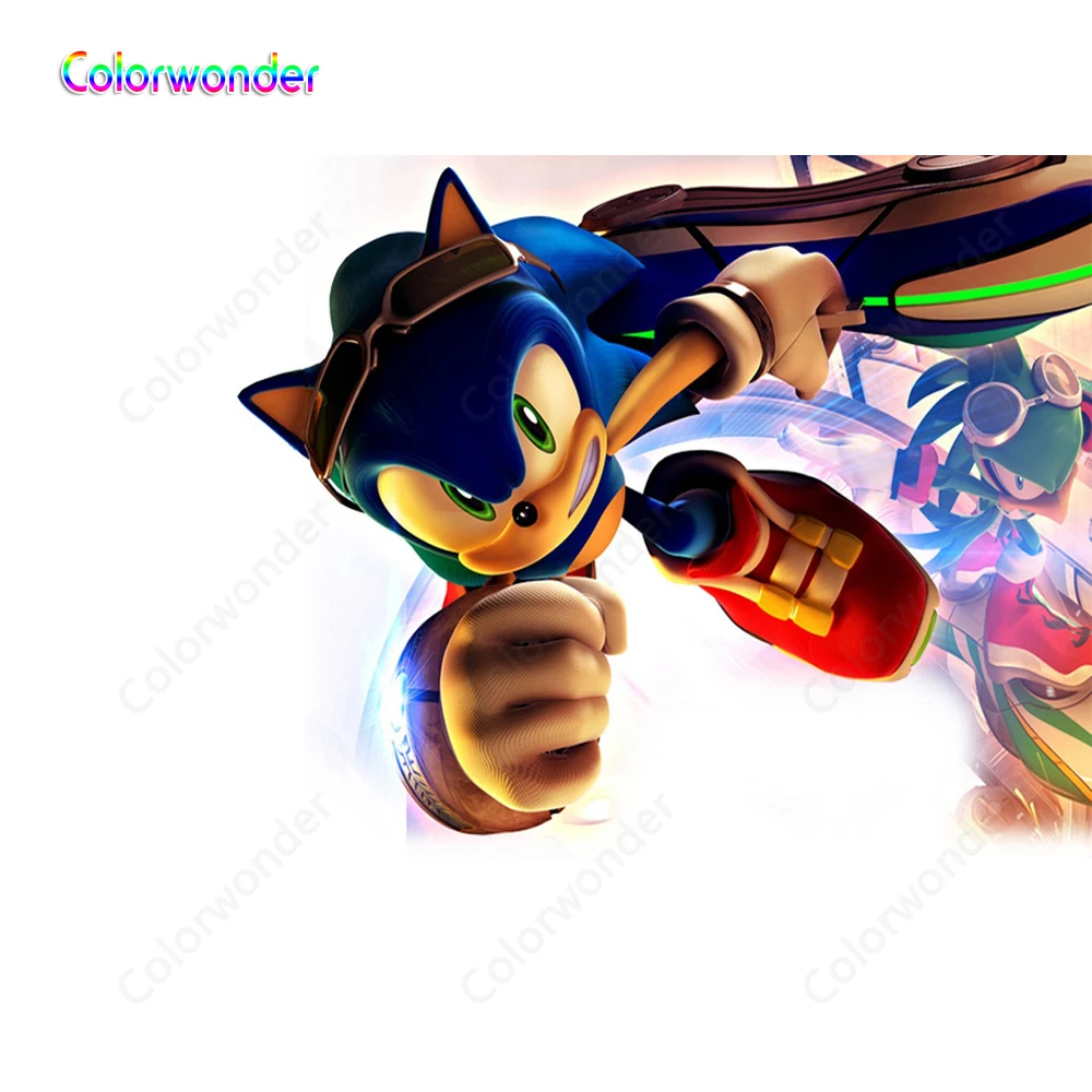 Фон для фотосъемки с изображением комиксов голубого ежа солнцезащитных очков и