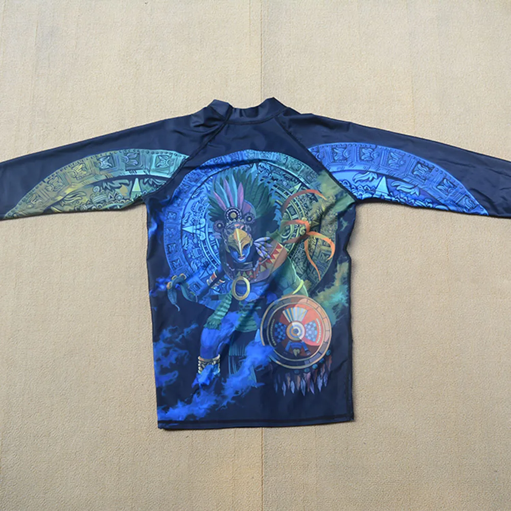 Мужская быстросохнущая футболка Rashguard с длинным рукавом пляжная одежда для