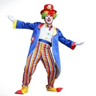 Костюм клоуна в стиле взрослых для мужчин, косплей на Хэллоуин, маскарадный цирковый ужас, страшная смешная одежда для представлений Вечерние