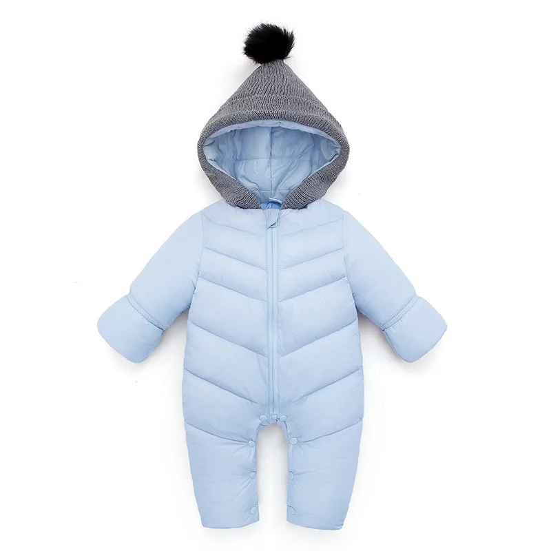 Пуховая хлопковая зимняя одежда для маленьких девочек и мальчиков вязаный