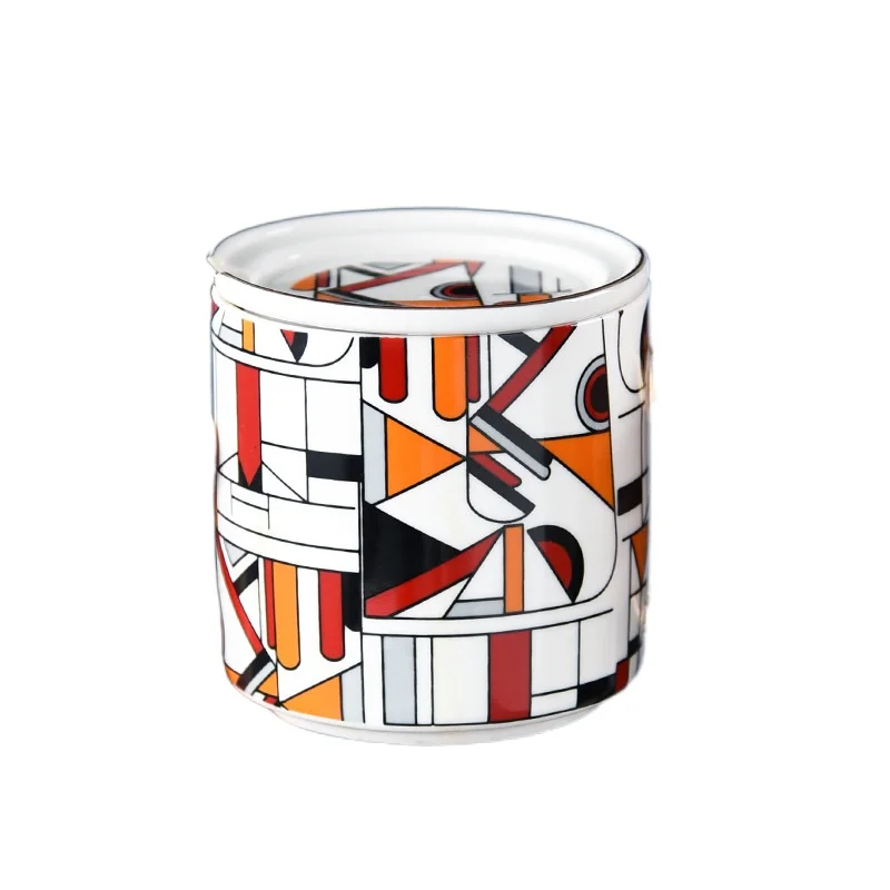 

Geometric Pattern Bohemian Ceramic Coffee Cup and Saucer Set European Afternoon Tea Tea Set Household Flower Tea Cup Mug